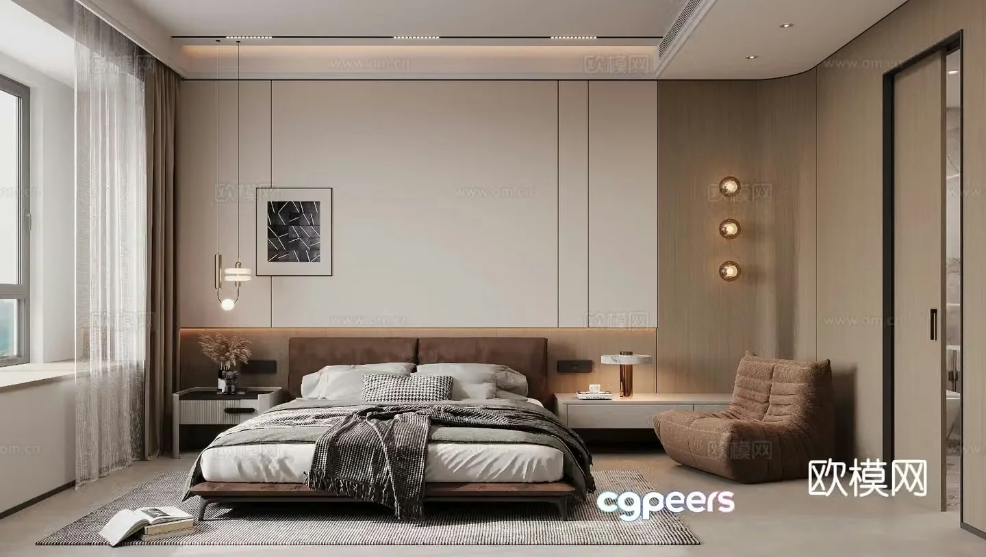Modern bedroom master bedroom 3d model