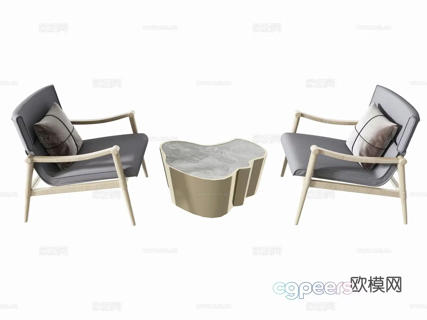 New Chinese casual chair combination 3D model