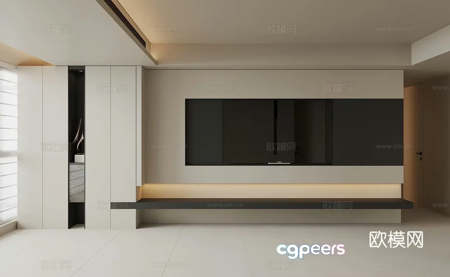 Modern background wall 3d model