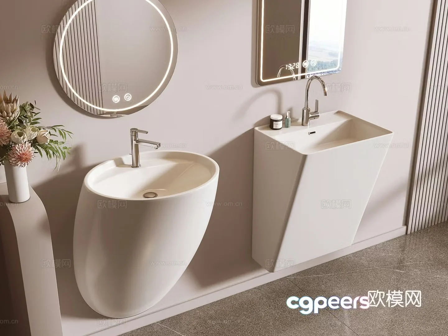 Modern wall-mounted wash basin 3D model