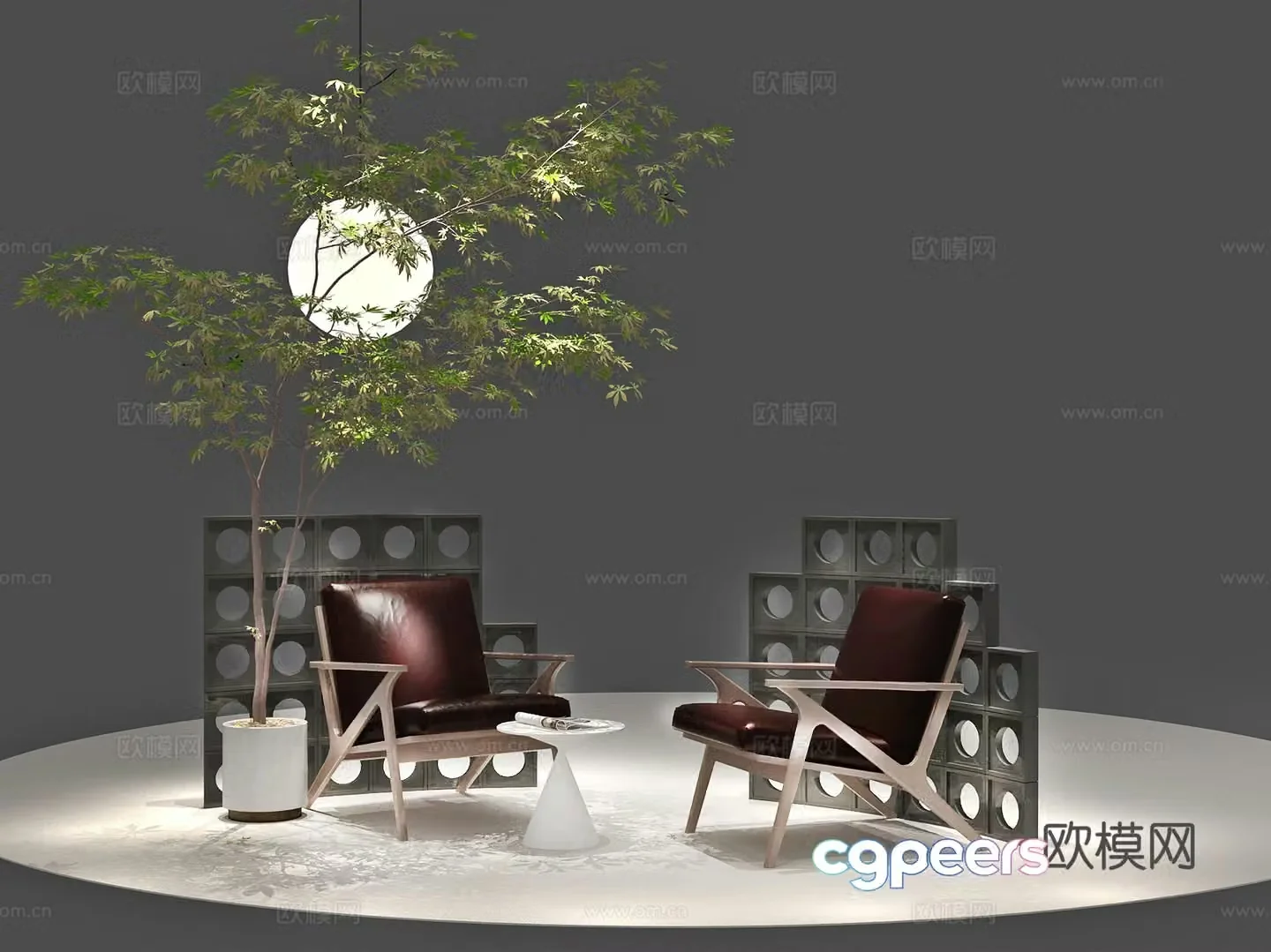 Modern leisure chair armchair exhibition chair 3d model