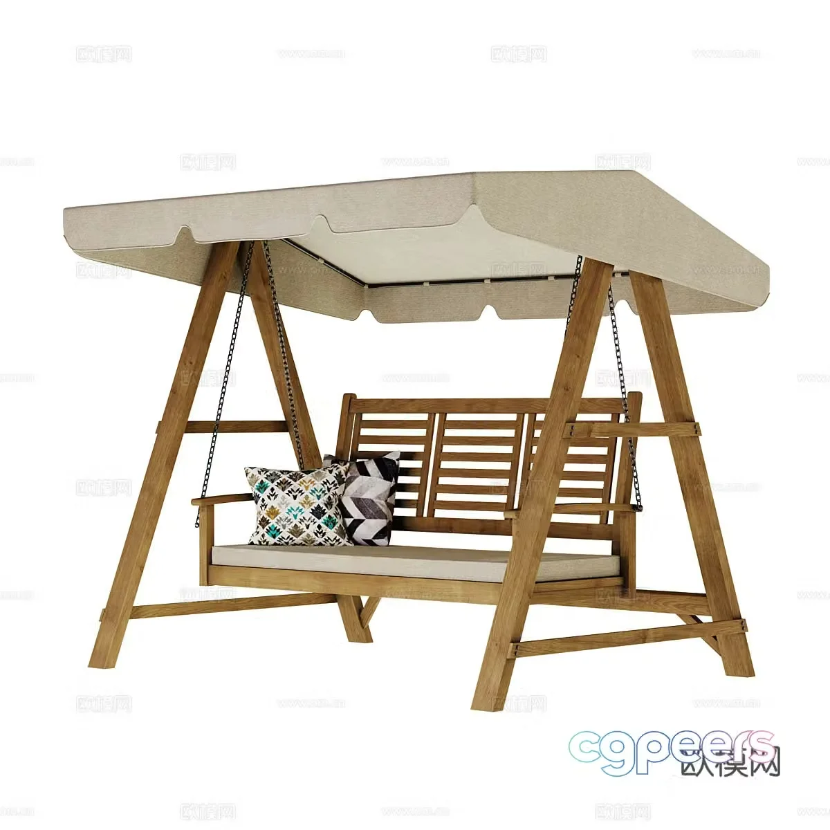 New Chinese style outdoor swing chair 3D model