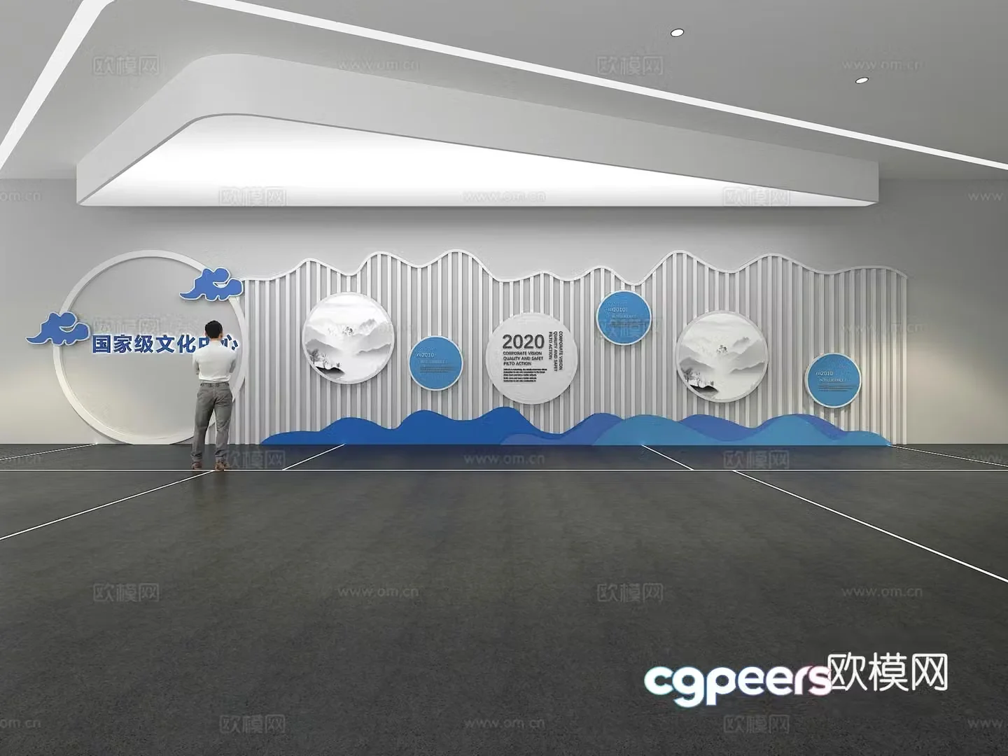 Cultural wall Corporate culture wall Display wall Classroom Exhibition hall Campus culture Corridor 3D model
