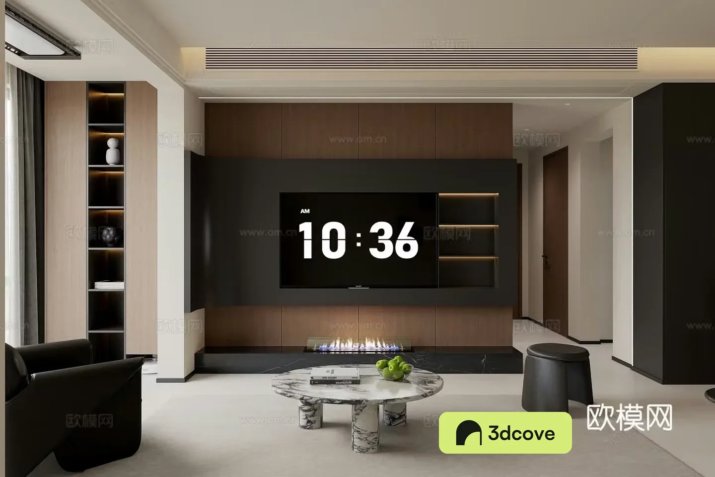 Modern living and dining room