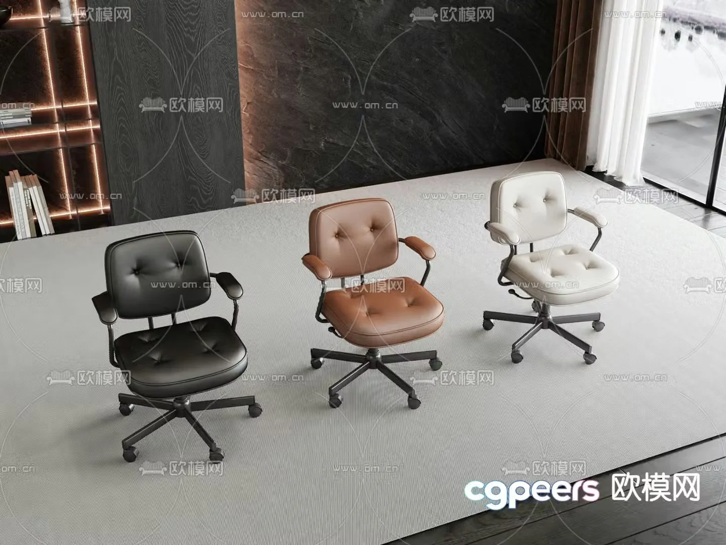Office chair staff chair shift chair Barcelona chair 3d model