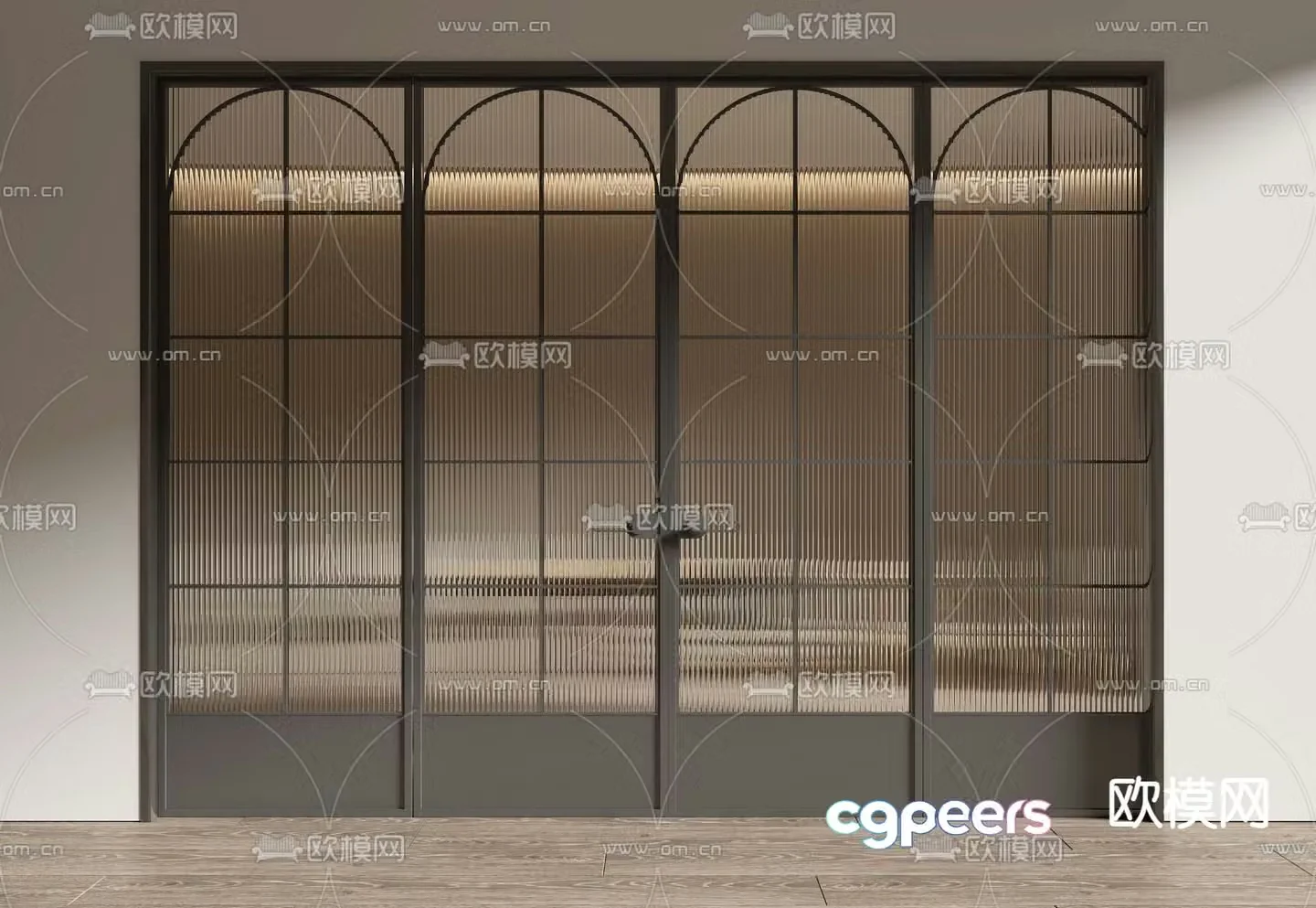 French sliding door glass sliding door 3d model