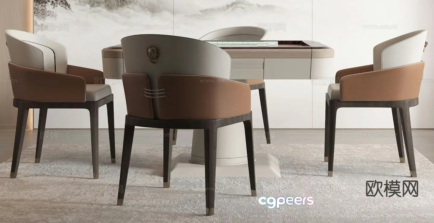 New Chinese Mahjong Table 3D Model