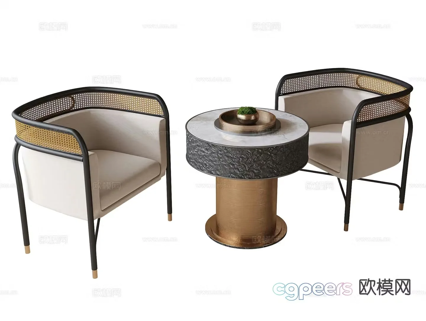 Modern negotiation tables and chairs coffee tables and chairs leisure tables and chairs 3D model