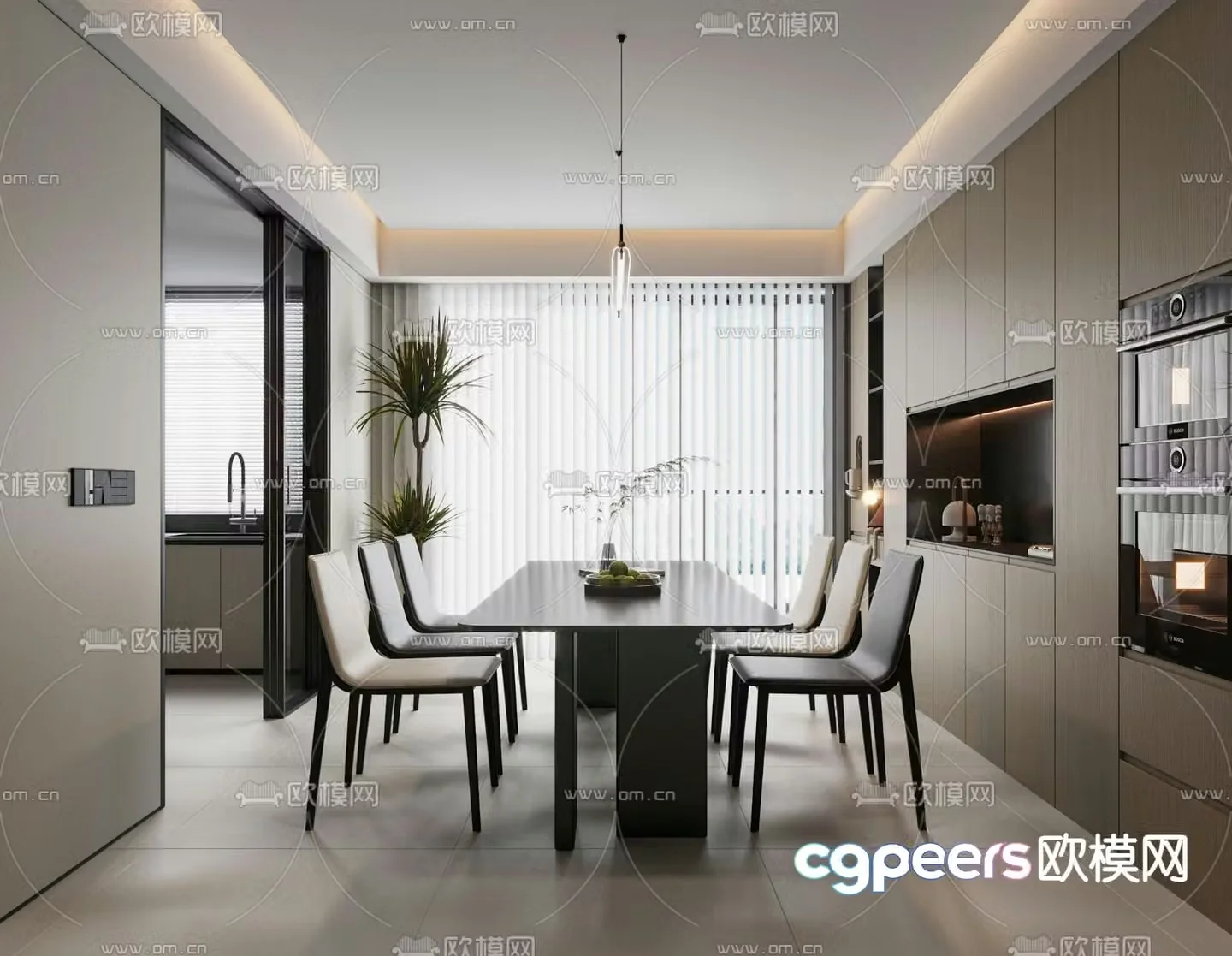 Modern restaurant 3d model