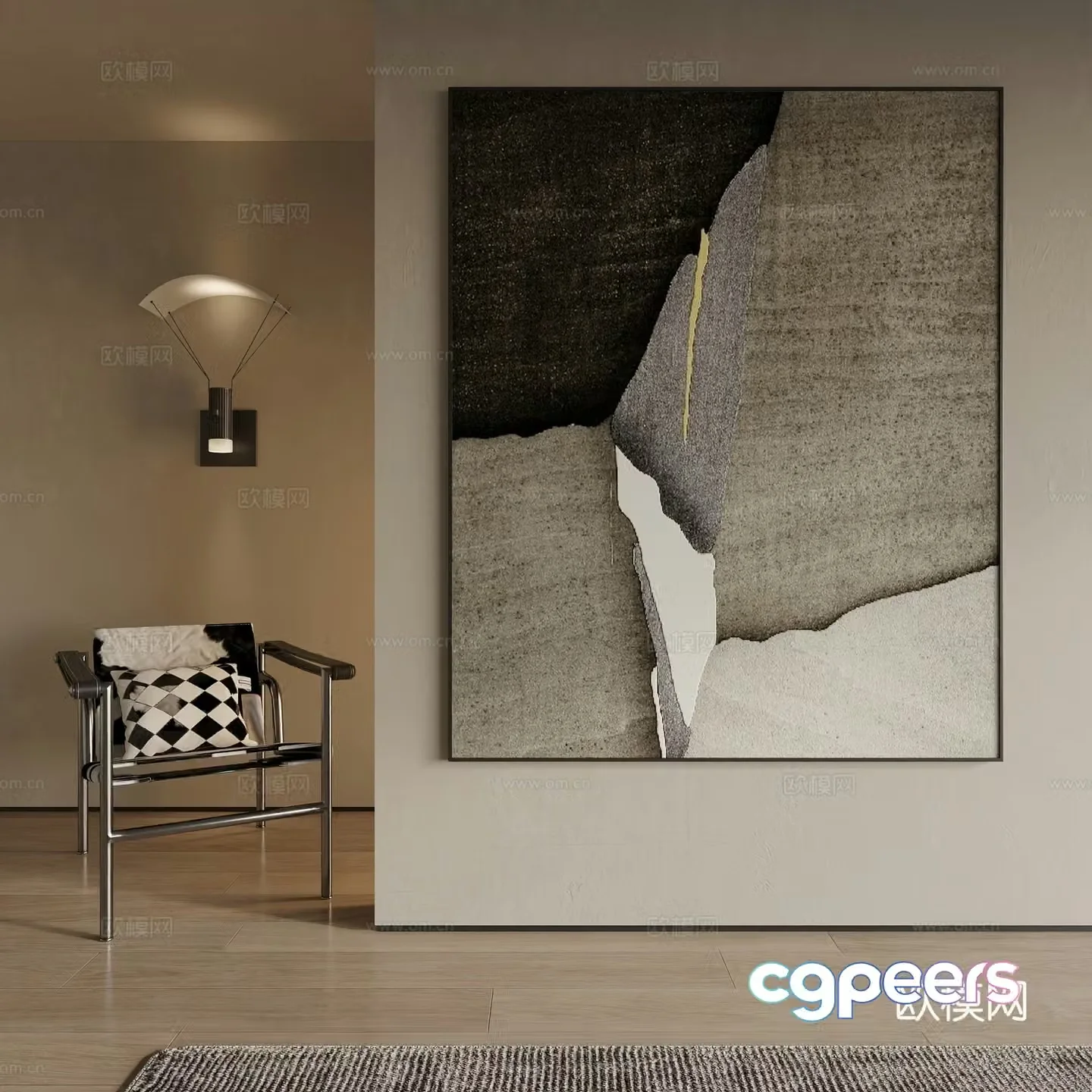 Modern decorative painting 3d model