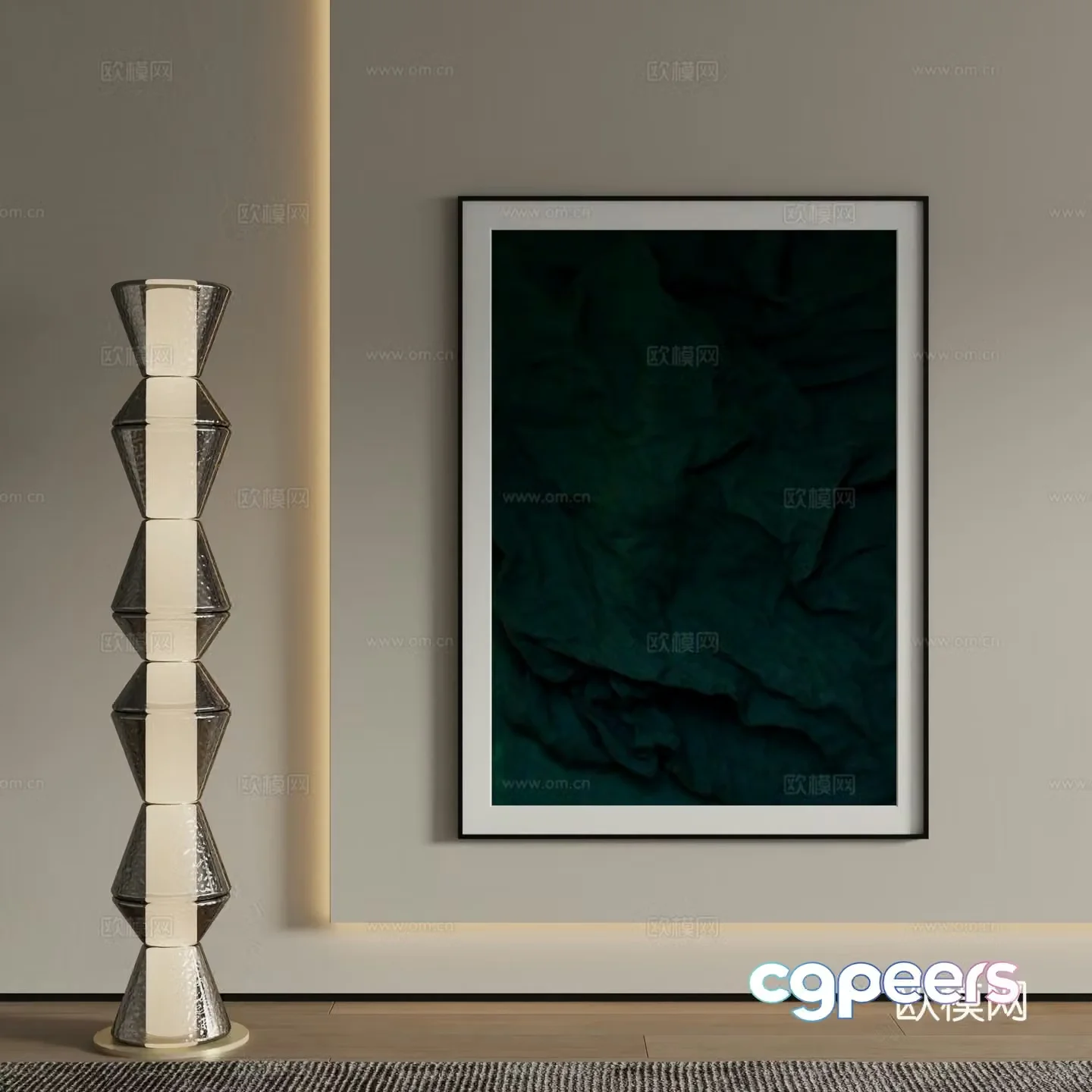 Modern abstract painting Decorative painting 3d model
