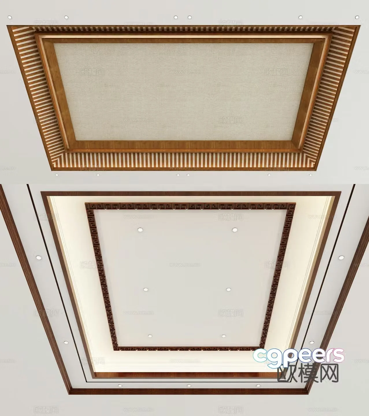 New Chinese style ceiling living room ceiling square ceiling 3d model