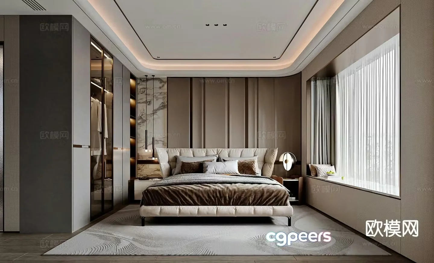 Modern bedroom master bedroom 3d model