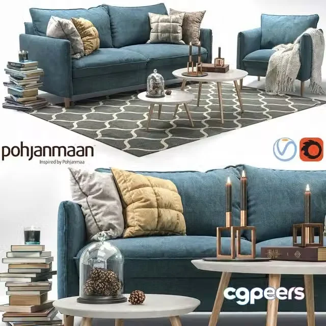3ds Max Free – Chic Sofa and Armchair