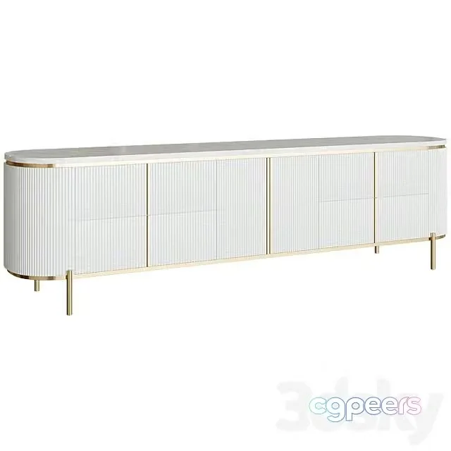 3ds Max Free – TV Bench Modern Oval