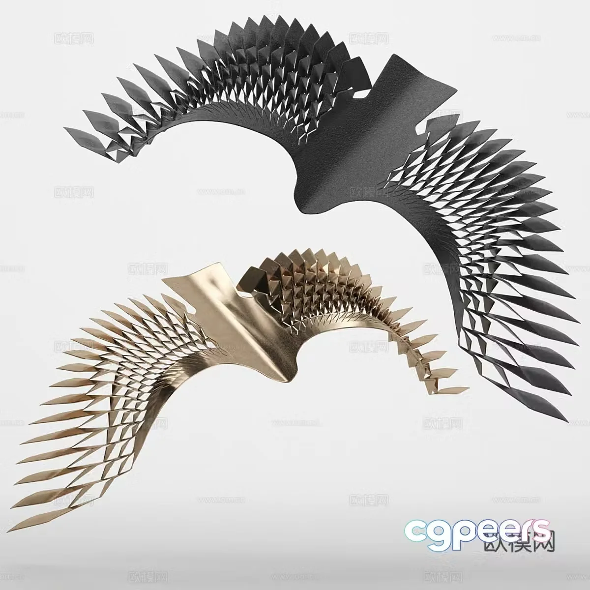 New Chinese style flying bird metal pendant 3D model