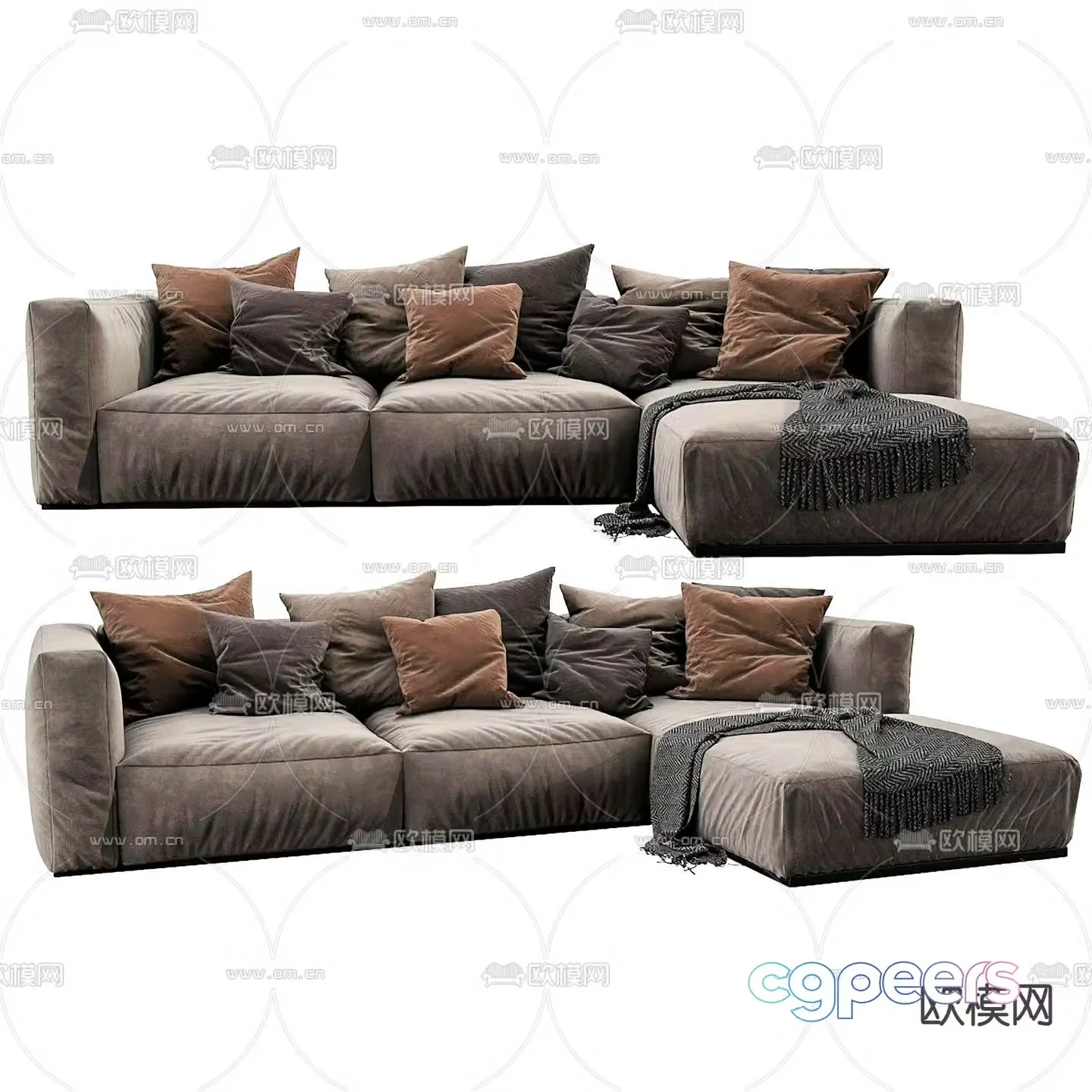 Three seater sofa corner sofa 3d model