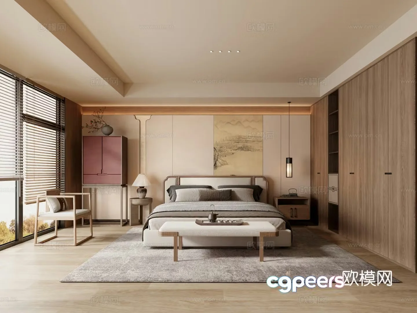 Song style master bedroom 3d model