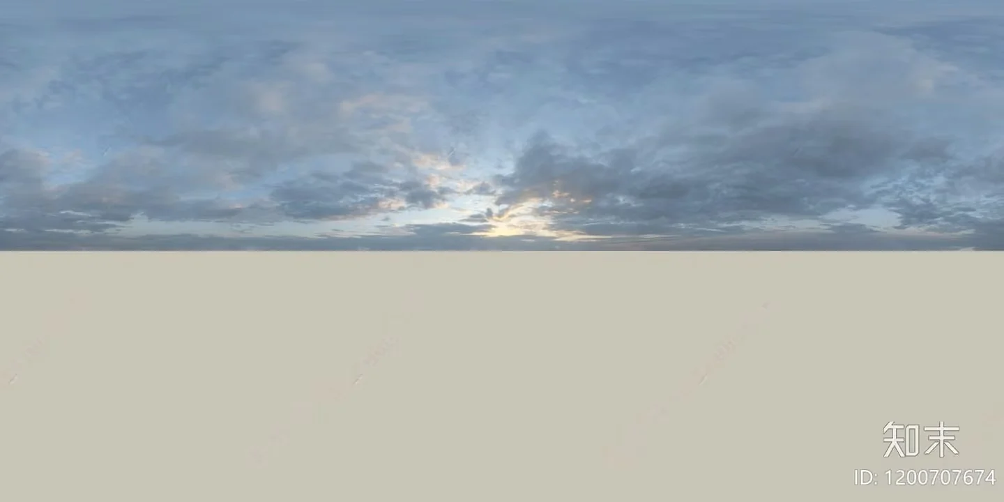 A Serene Sky With Clouds And The Sun Setting 3D Model – 16821 – VRAY Render