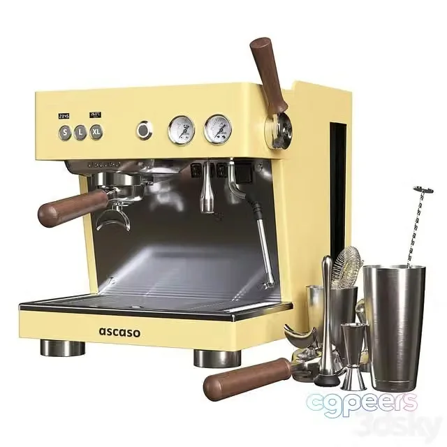 3ds Max Free – Coffee machine Ascaso and bar set