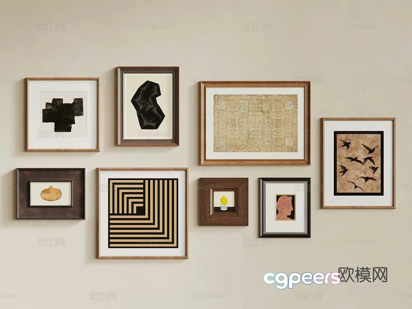 Abstract Art Pieces 3D Model – 10786 – VRAY Render