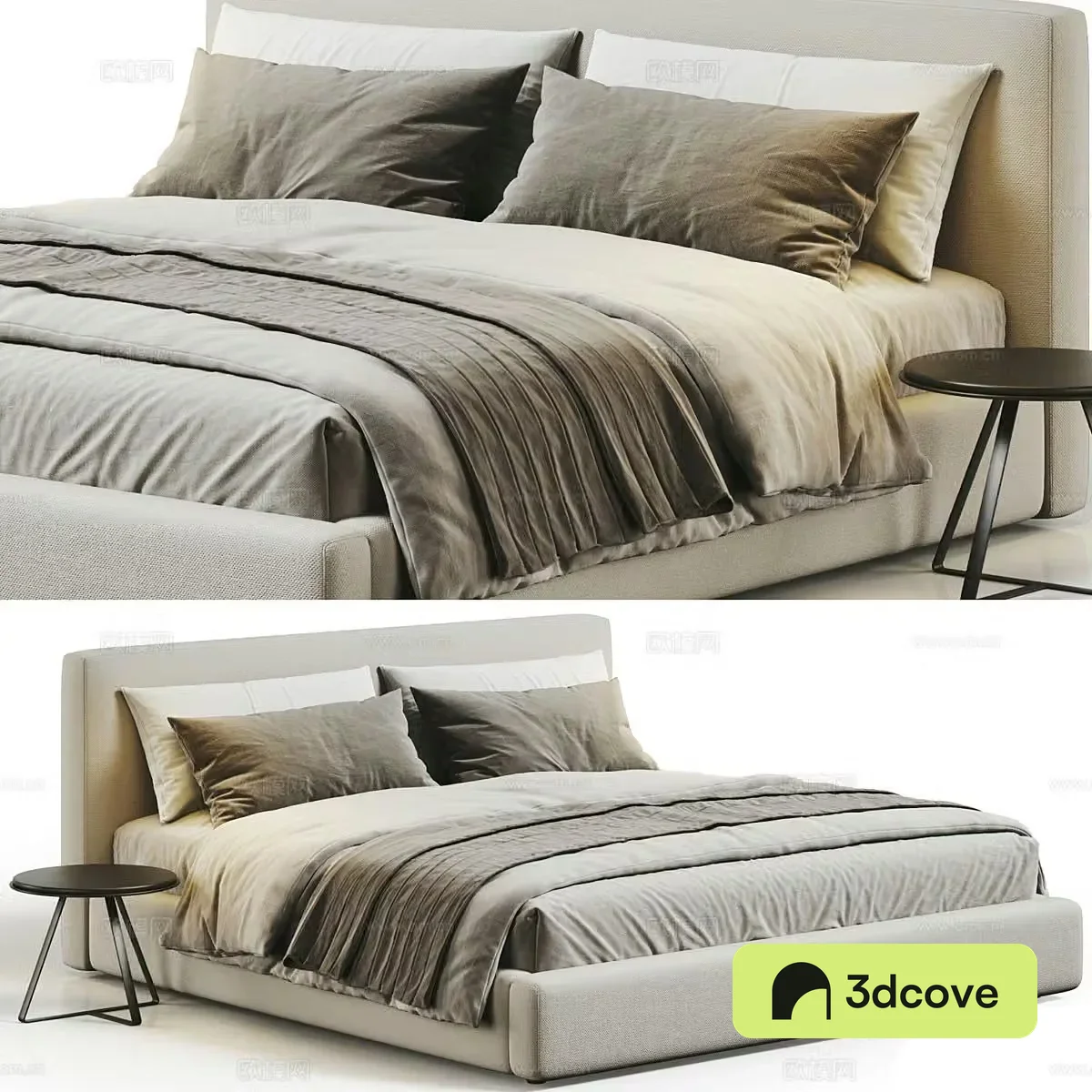 Modern fabric double bed