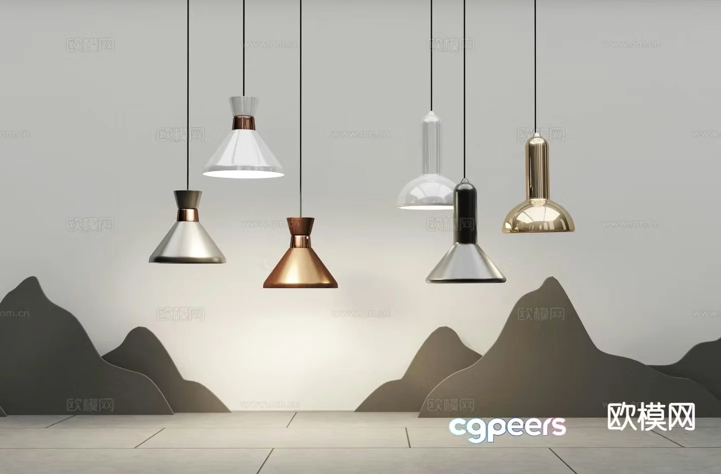 Modern creative chandelier 3d model