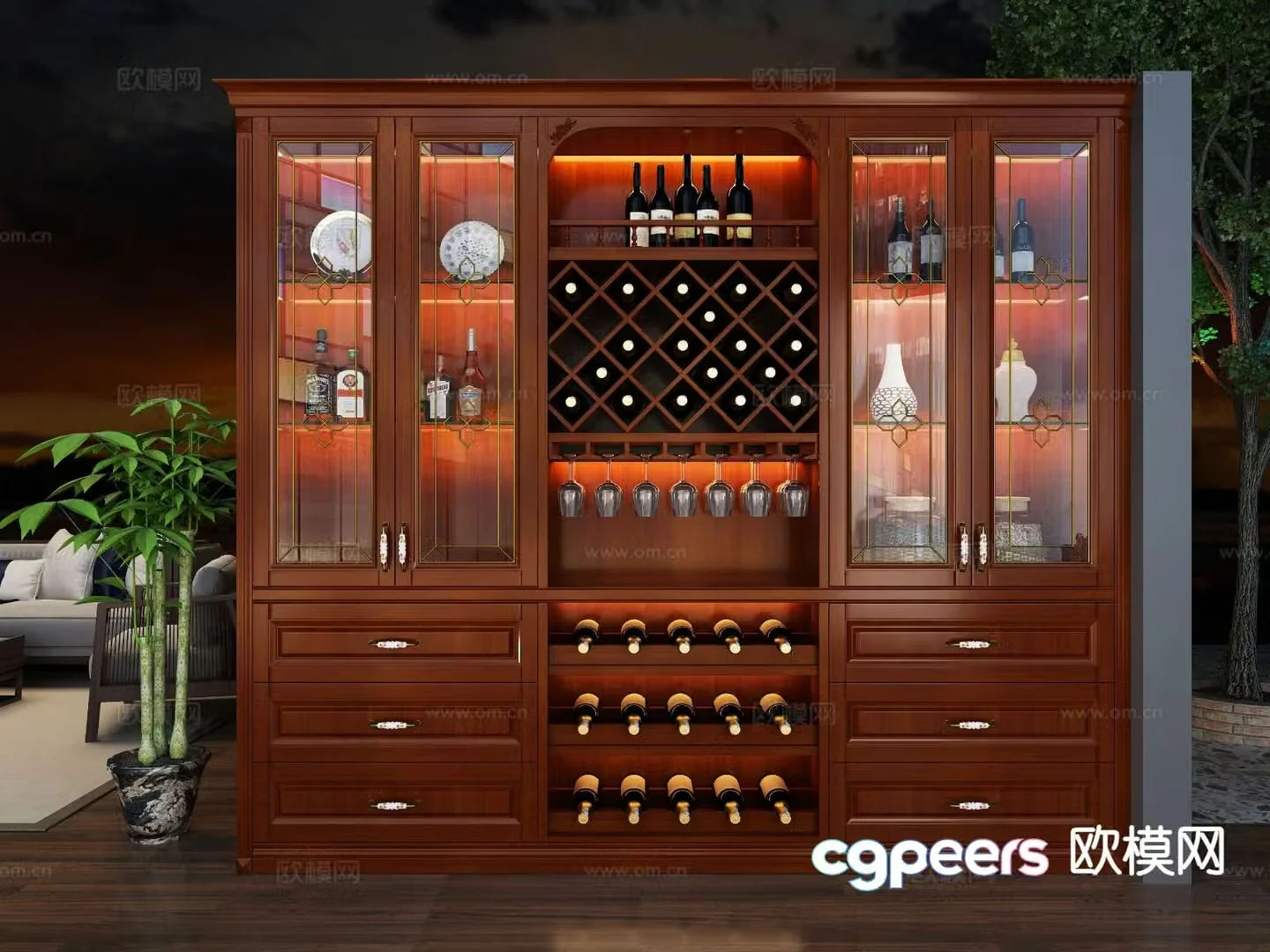 New Chinese wine cabinet 3D model