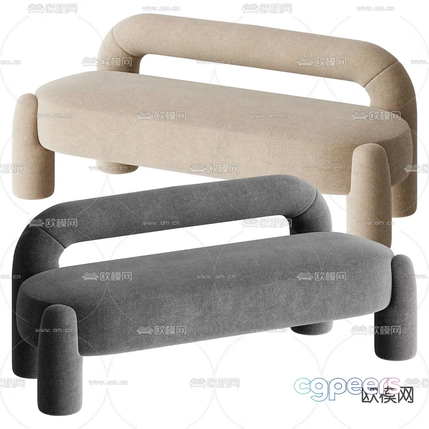 modern bench 3d model