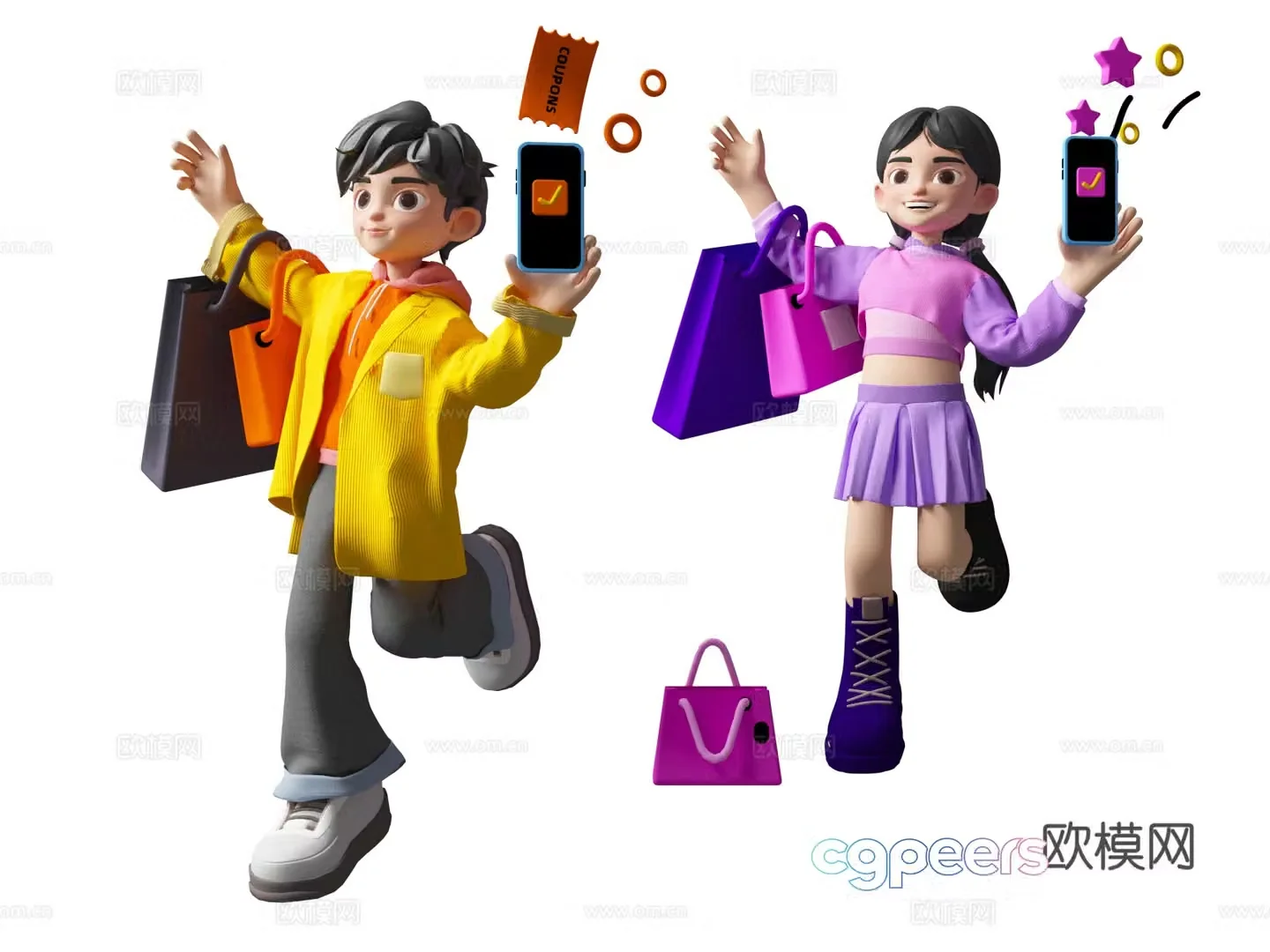 Cartoon beauty characters online beauty scene character beauty 3d model
