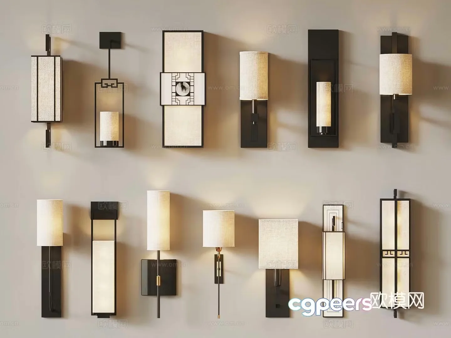 New Chinese style wall lamp garden lamp outdoor lamp 3d model
