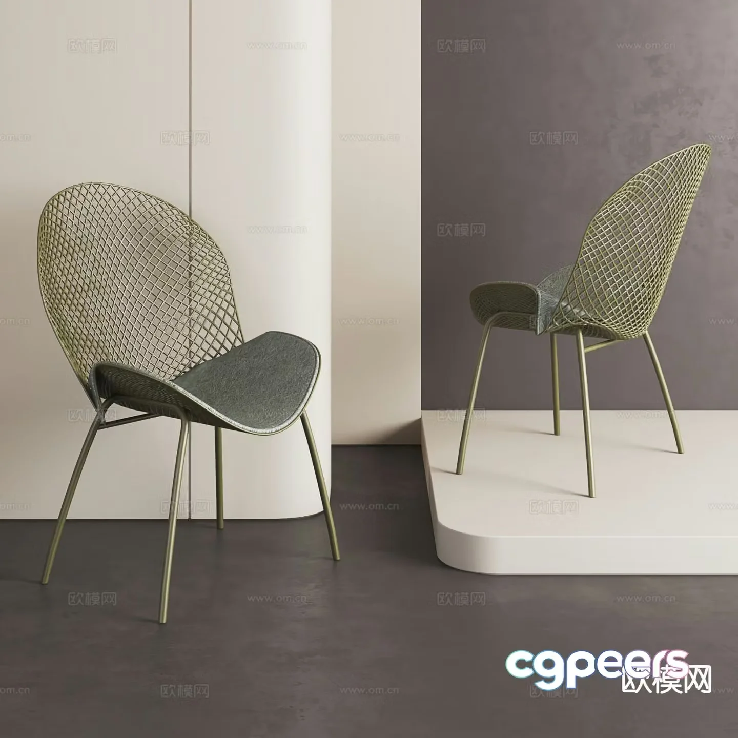 Modern dining chair leisure chair 3d model