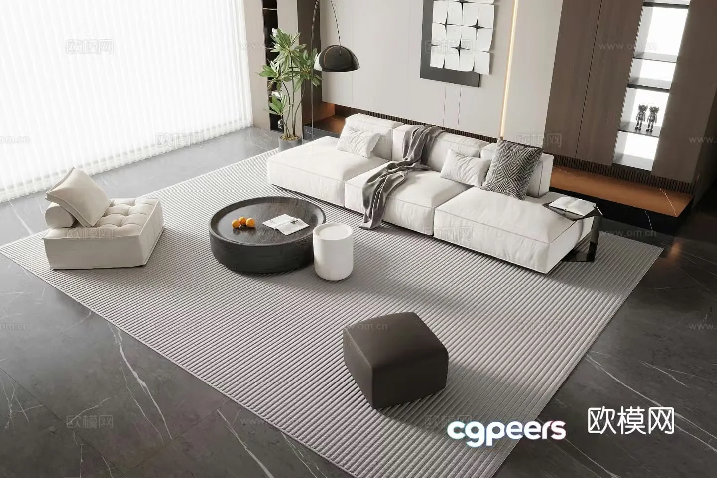 Modern sectional sofa 3d model