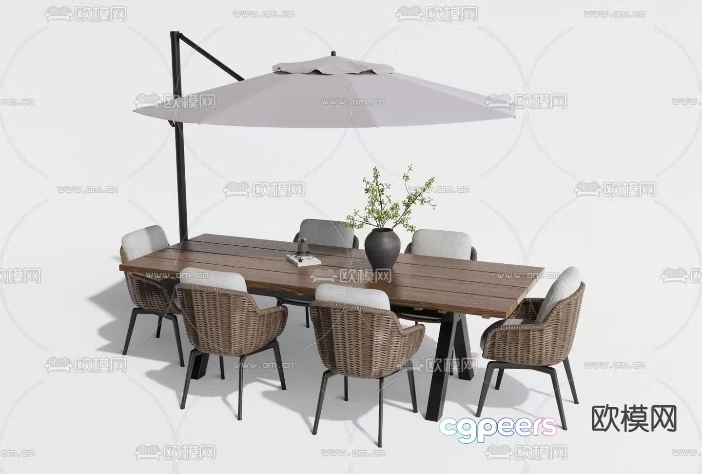 Outdoor tables and chairs courtyard tables and chairs 3d model
