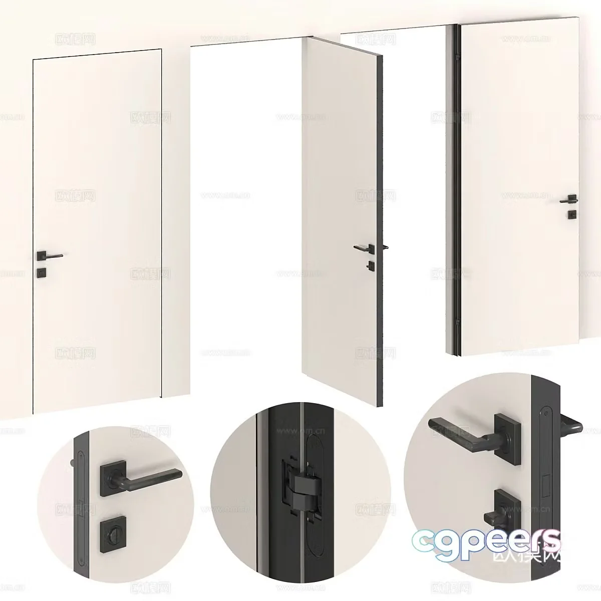 Italian minimalist door frameless door invisible door 3D model