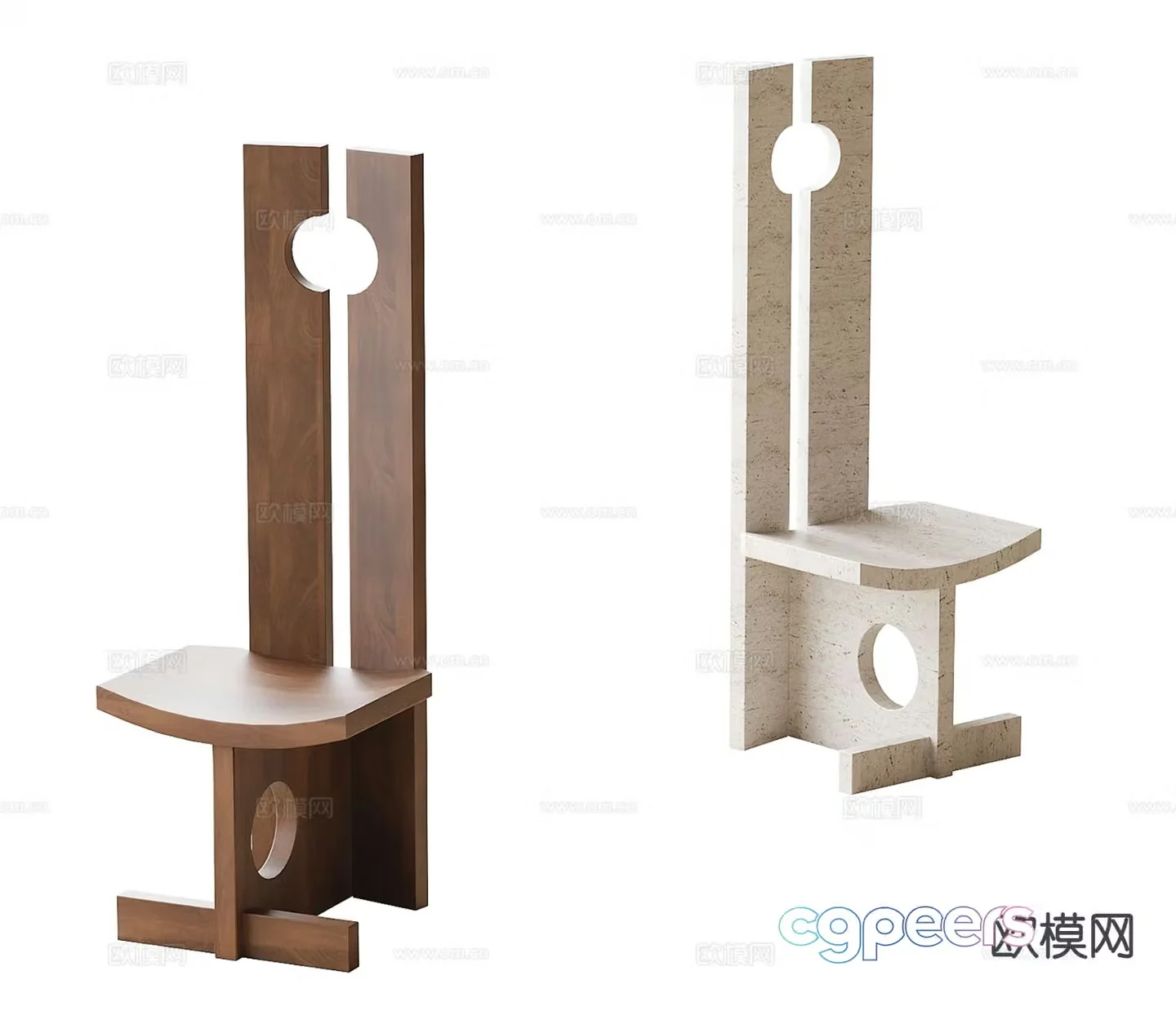 Medieval style chair dining chair 3d model