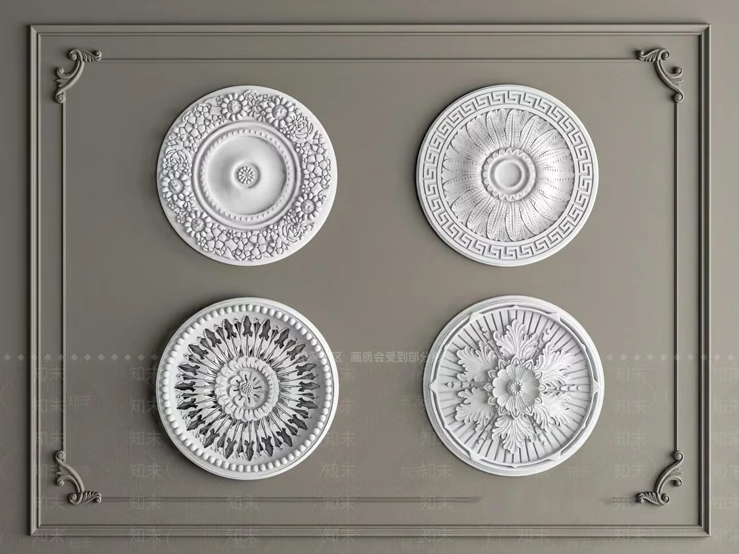 A Decorative Wall Panel With Intricate Designs 3D Model – 1033 – VRAY Render