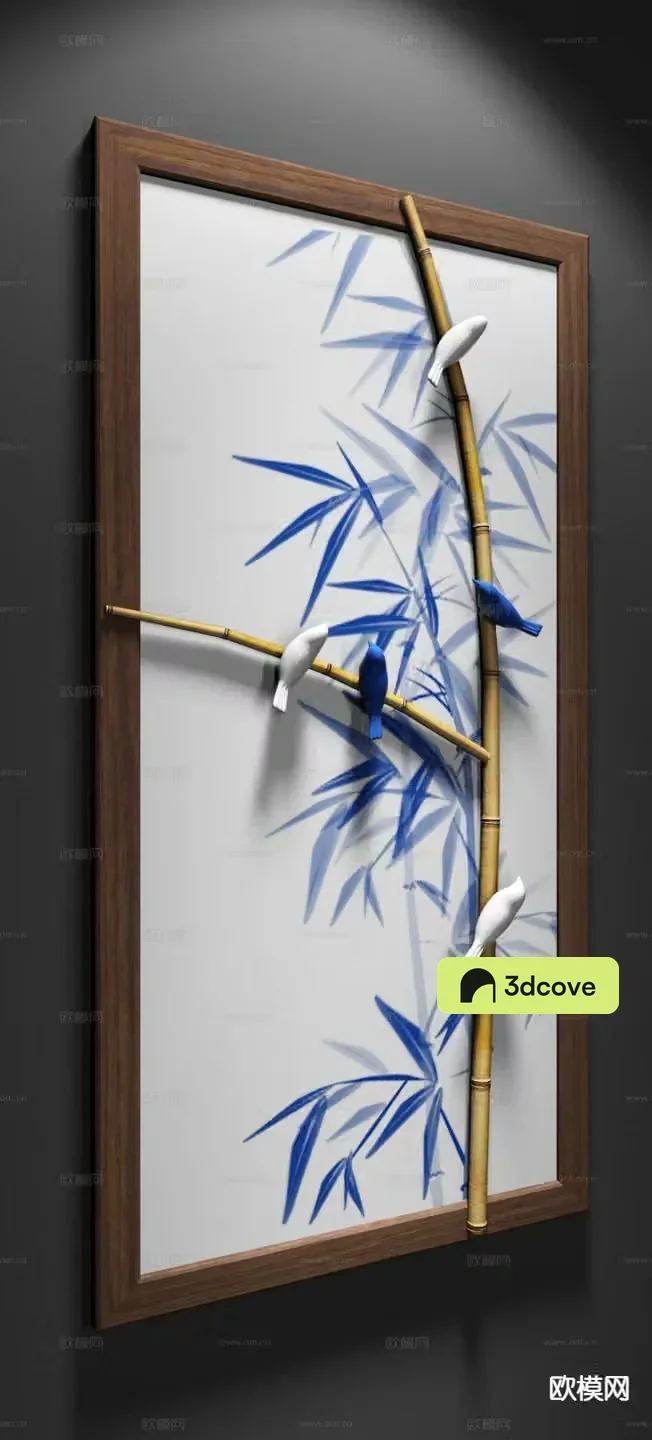 New Chinese style decorations hanging decorations wall decorations physical painting d-models