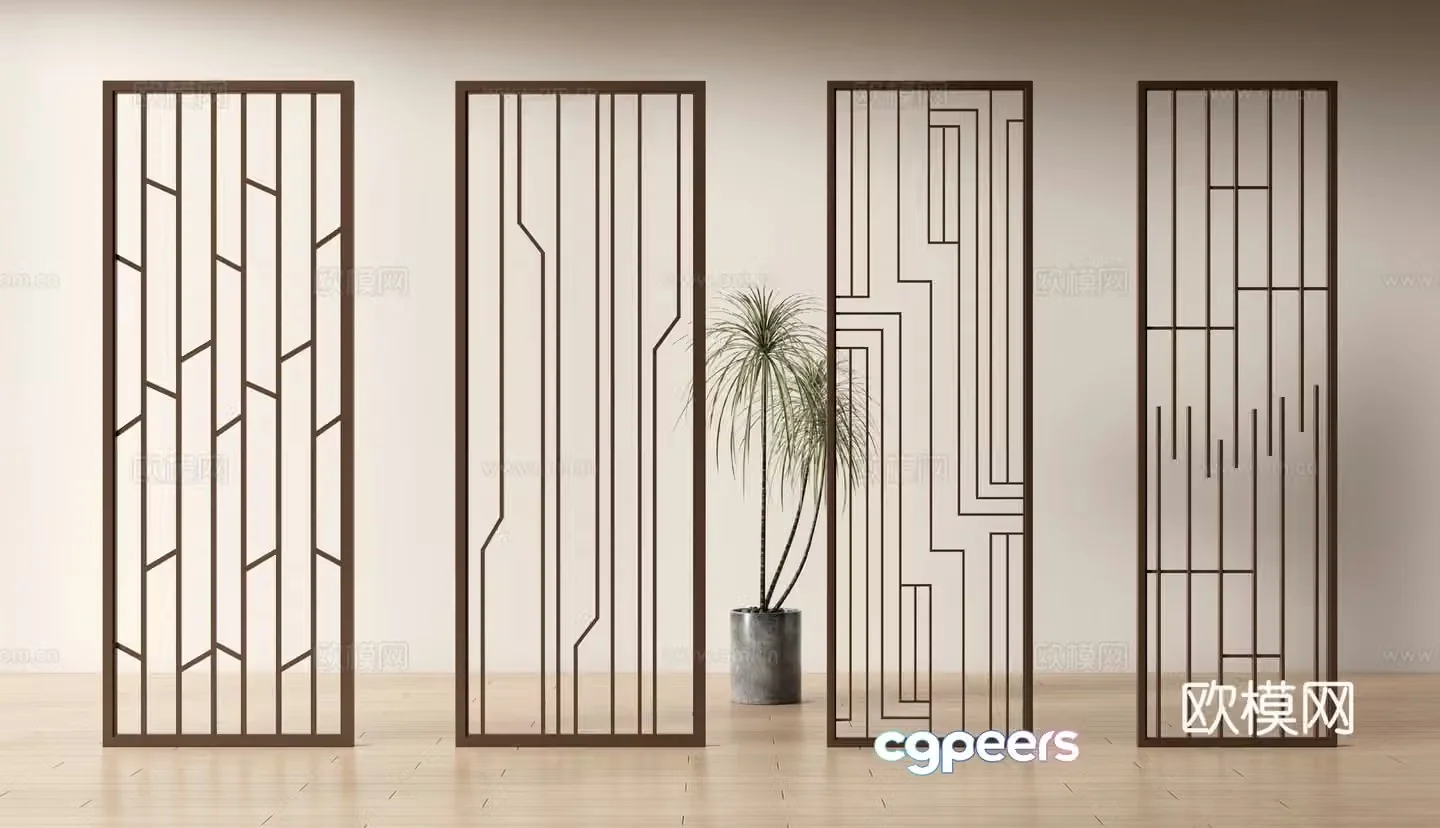 Modern screen partition 3d model