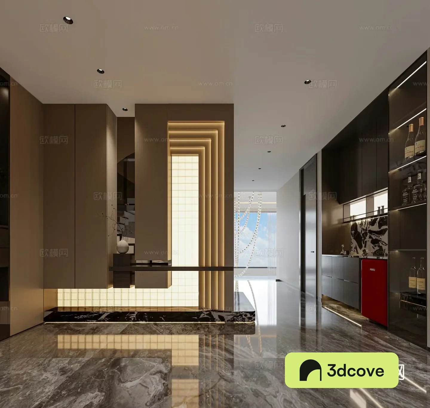 Modern Italian light luxury entrance scene decorative cabinet