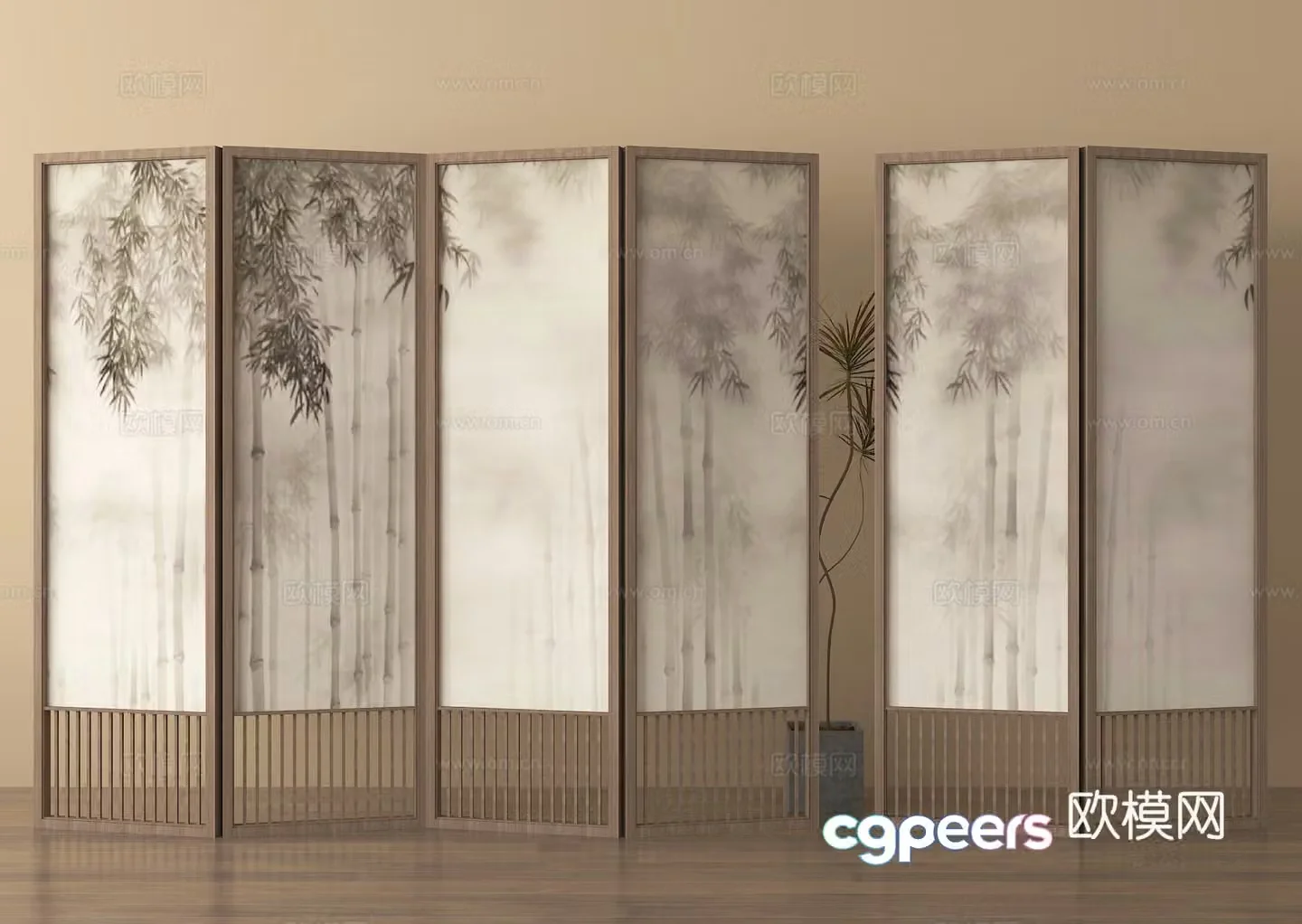 Screen Partition Zen Screen 3D Model