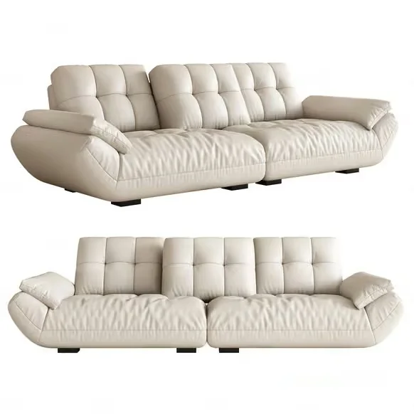 Cream Leather Sofa 3D Model – 6266 – CORONA Render