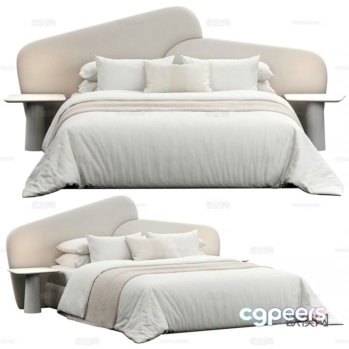 Double bed 3d model