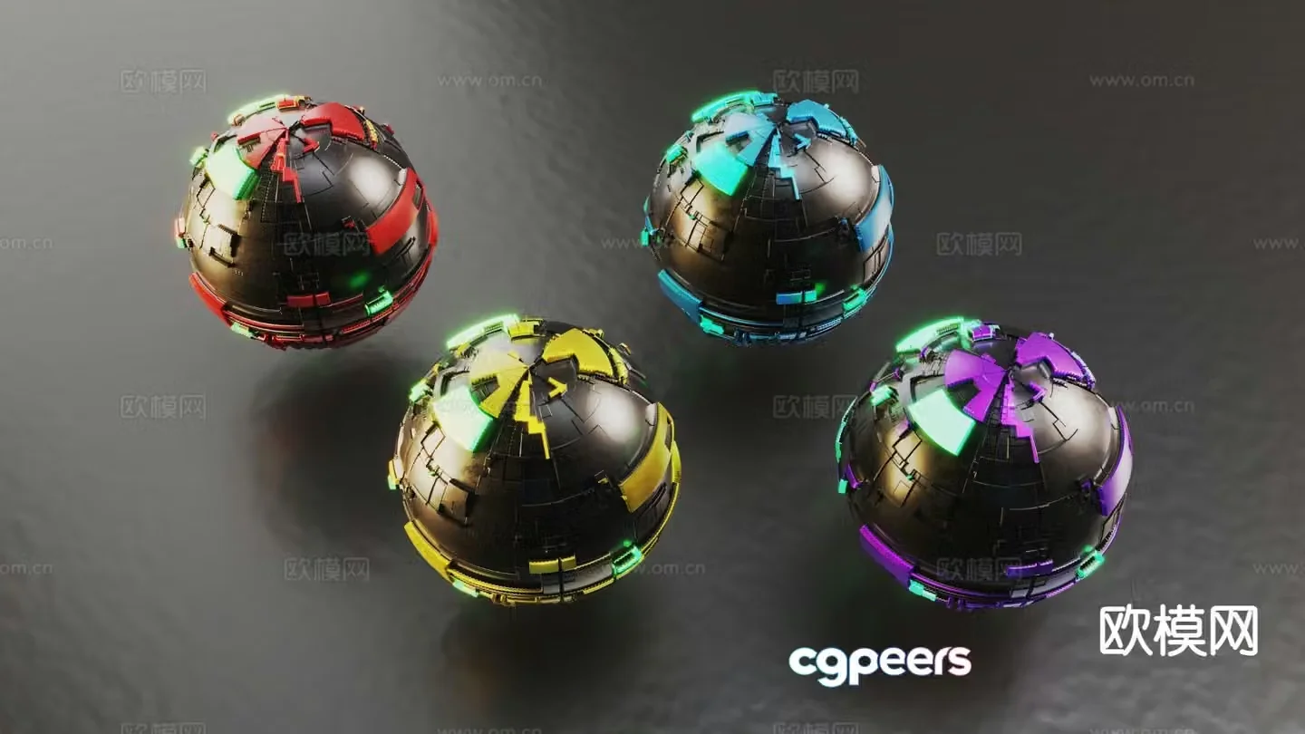 Technology science fiction ornaments ball future furnishings 3d model