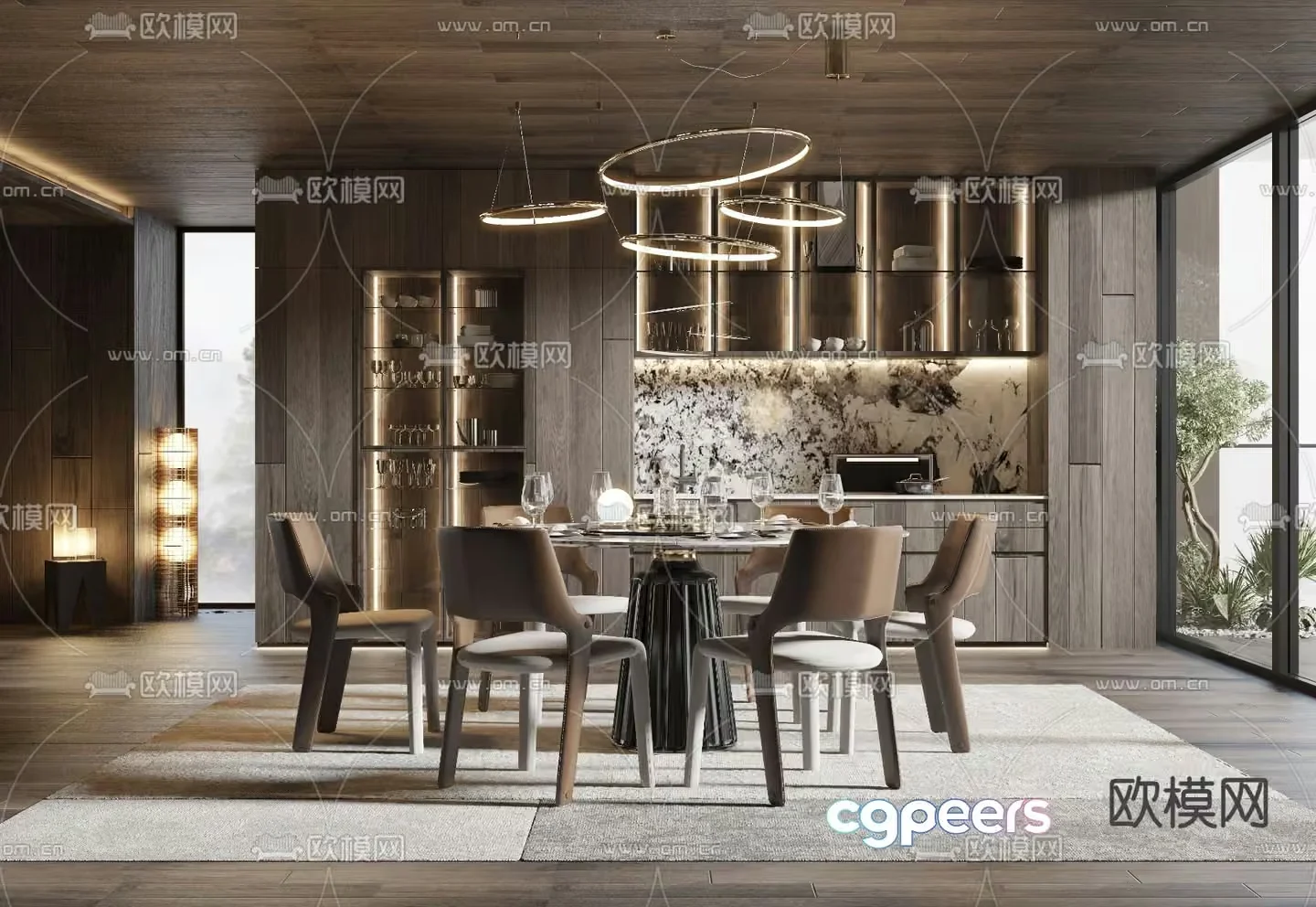 Modern Dining Room 3D Model – 8264 – VRAY Render