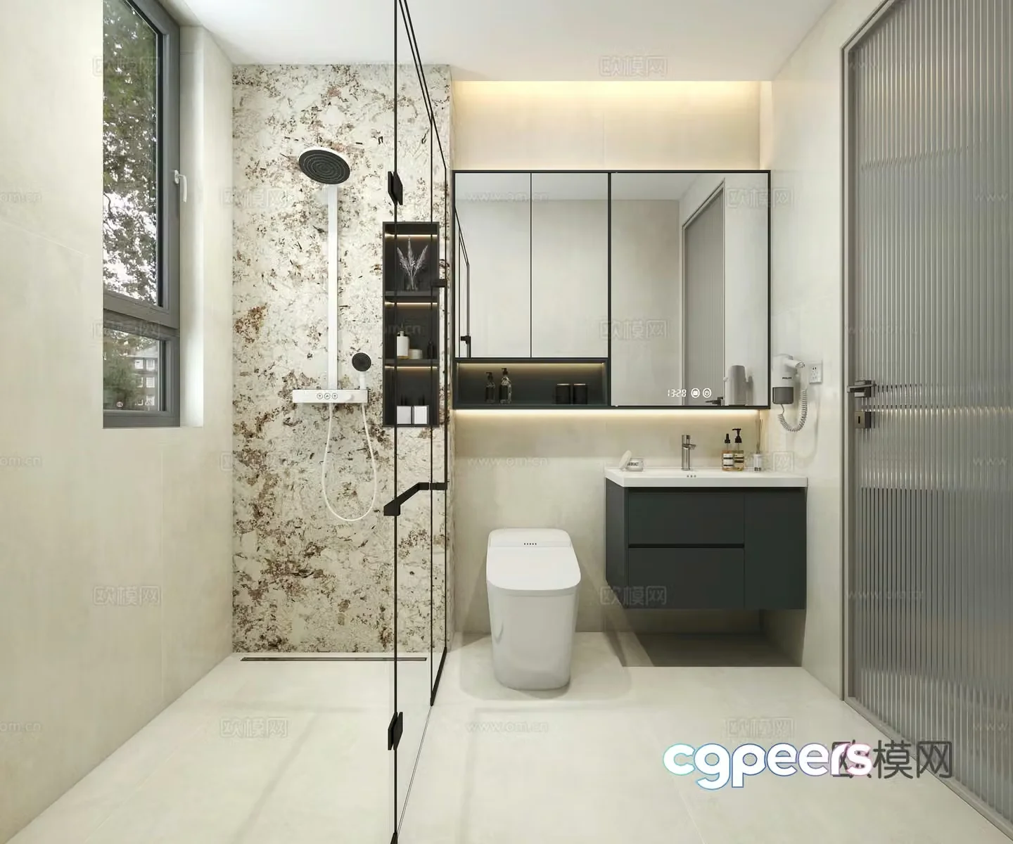 Modern bathroom bathroom 3d model