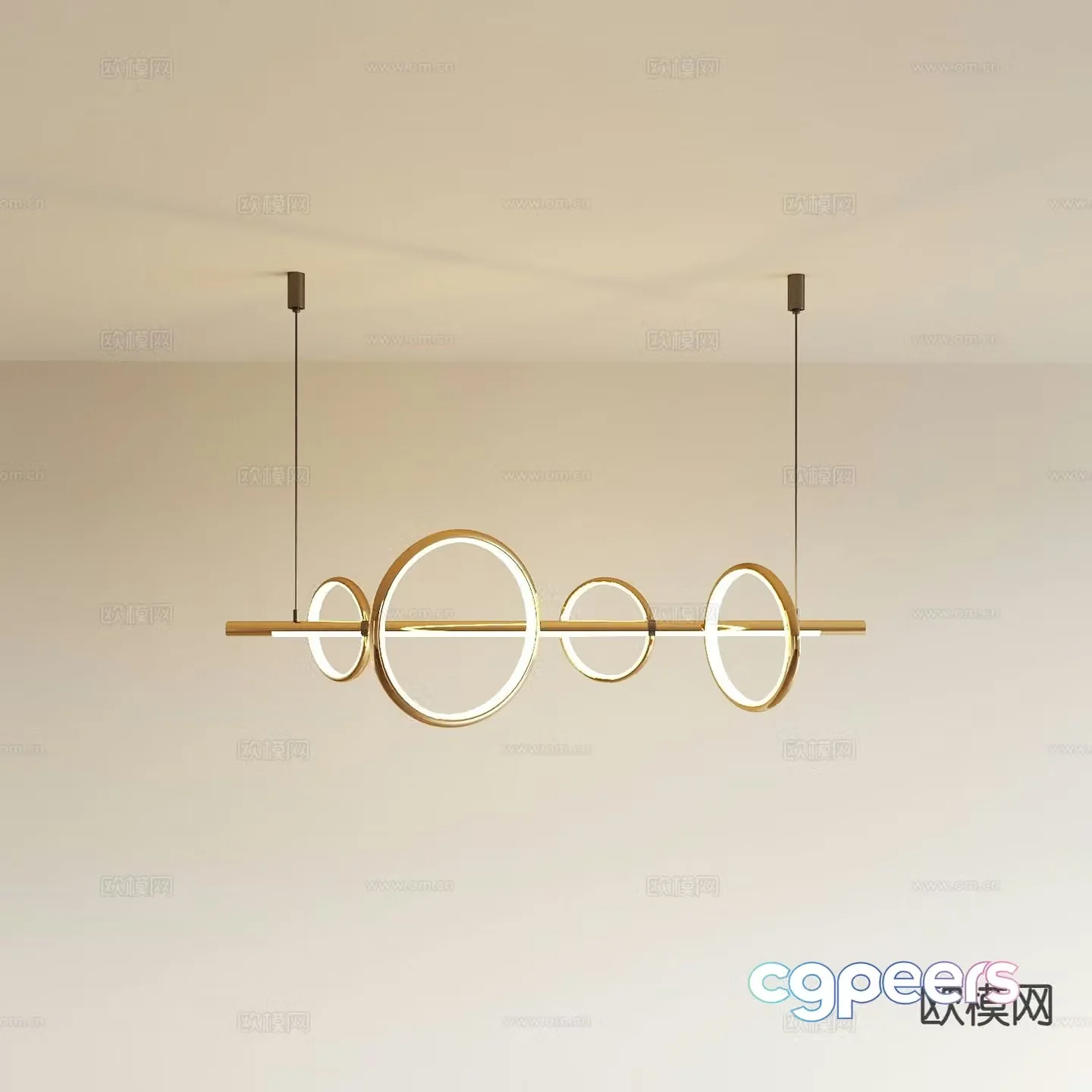Light luxury chandelier restaurant chandelier 3d model