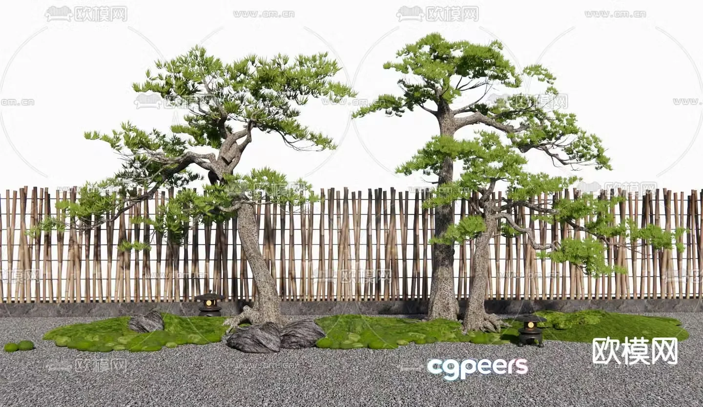 Landscape sketch pine tree landscaping 3D model