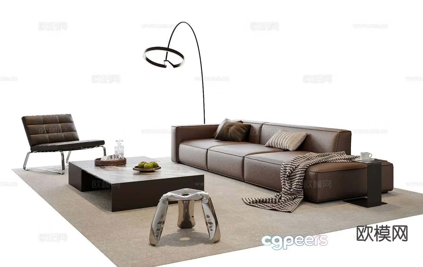 Italian sectional sofa 3d model