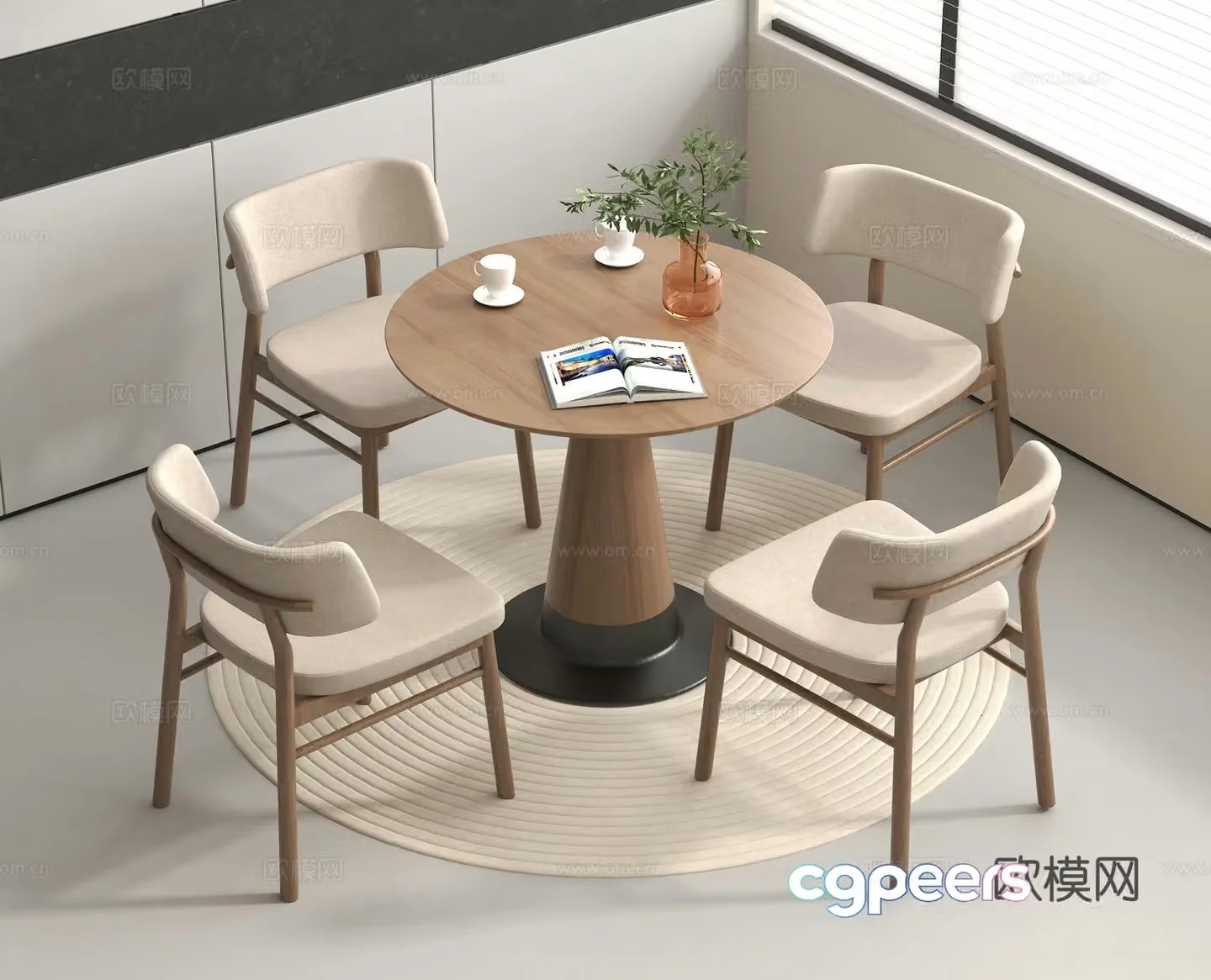 Coffee table and chairs leisure table and chairs restaurant table and chairs negotiation table and chairs 3D model